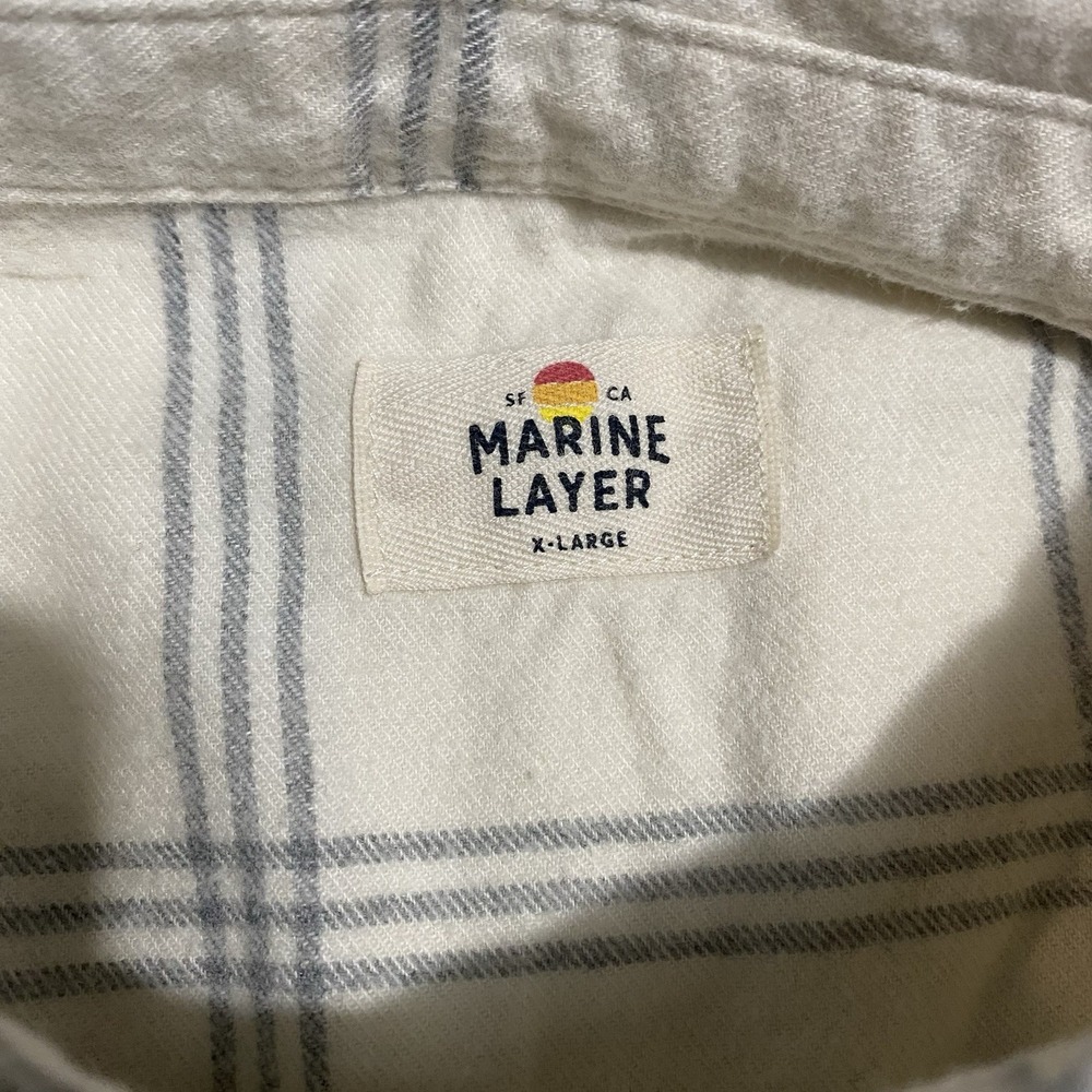Marine Layer Women Size XL Flannel Monterey Button Up Shirt Organic Cotton - Picture 11 of 13